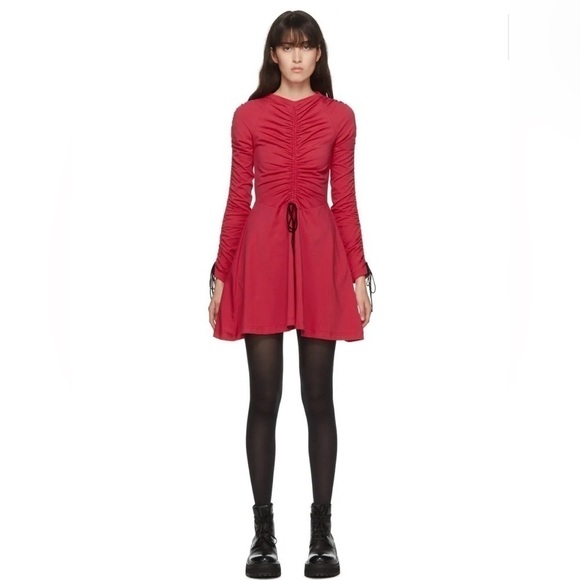 MOLLY GODDARD Dresses & Skirts - Molly Goddard Pink Cotton Lola Ruched Short Mini Dress Size US 4 / UK 8 EUC